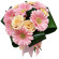 букет из кремовых роз и розовых гербер. Азербайджан