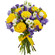 букет желтых роз и синих ирисов. Азербайджан